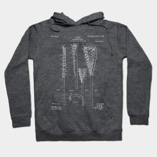 Lacrosse Stick Patent - Lacrosse Player Art - Antique Hoodie